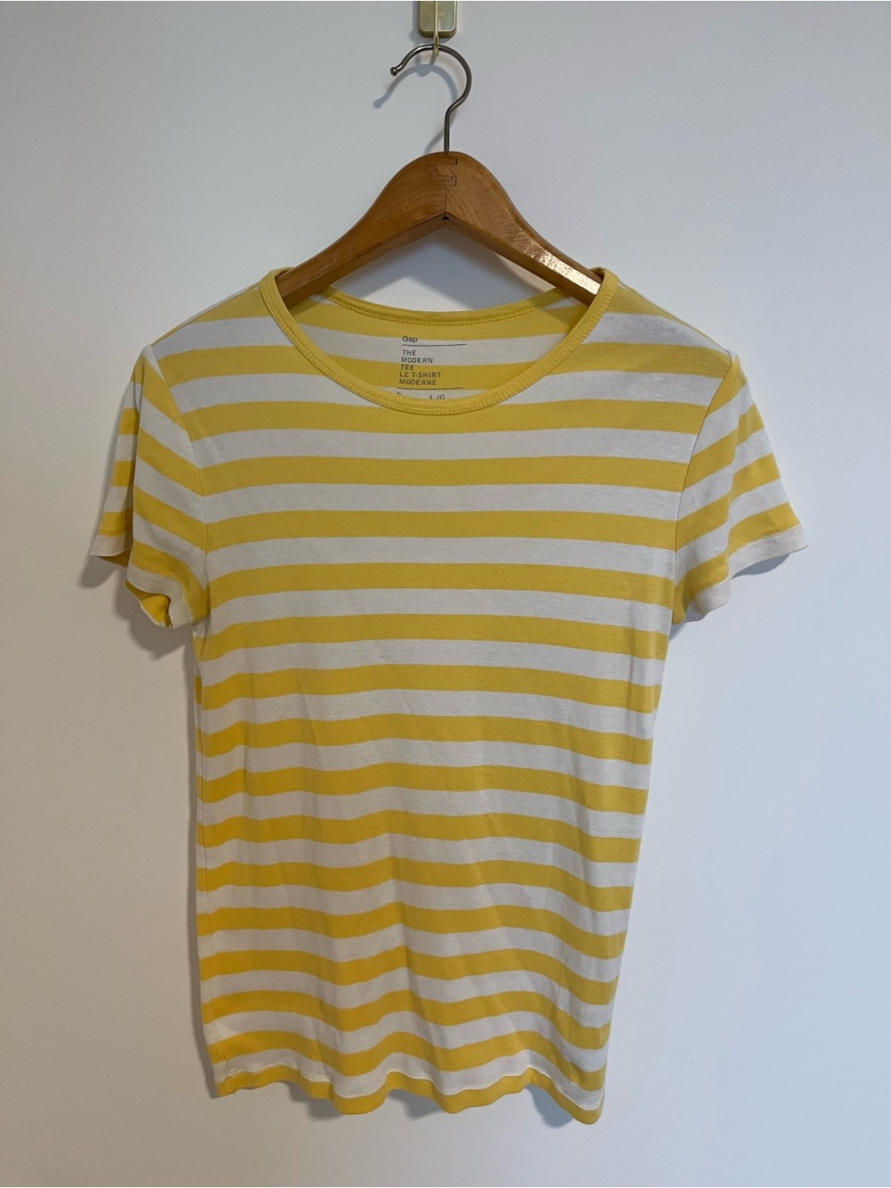 GAP Yellow and White Striped Tee